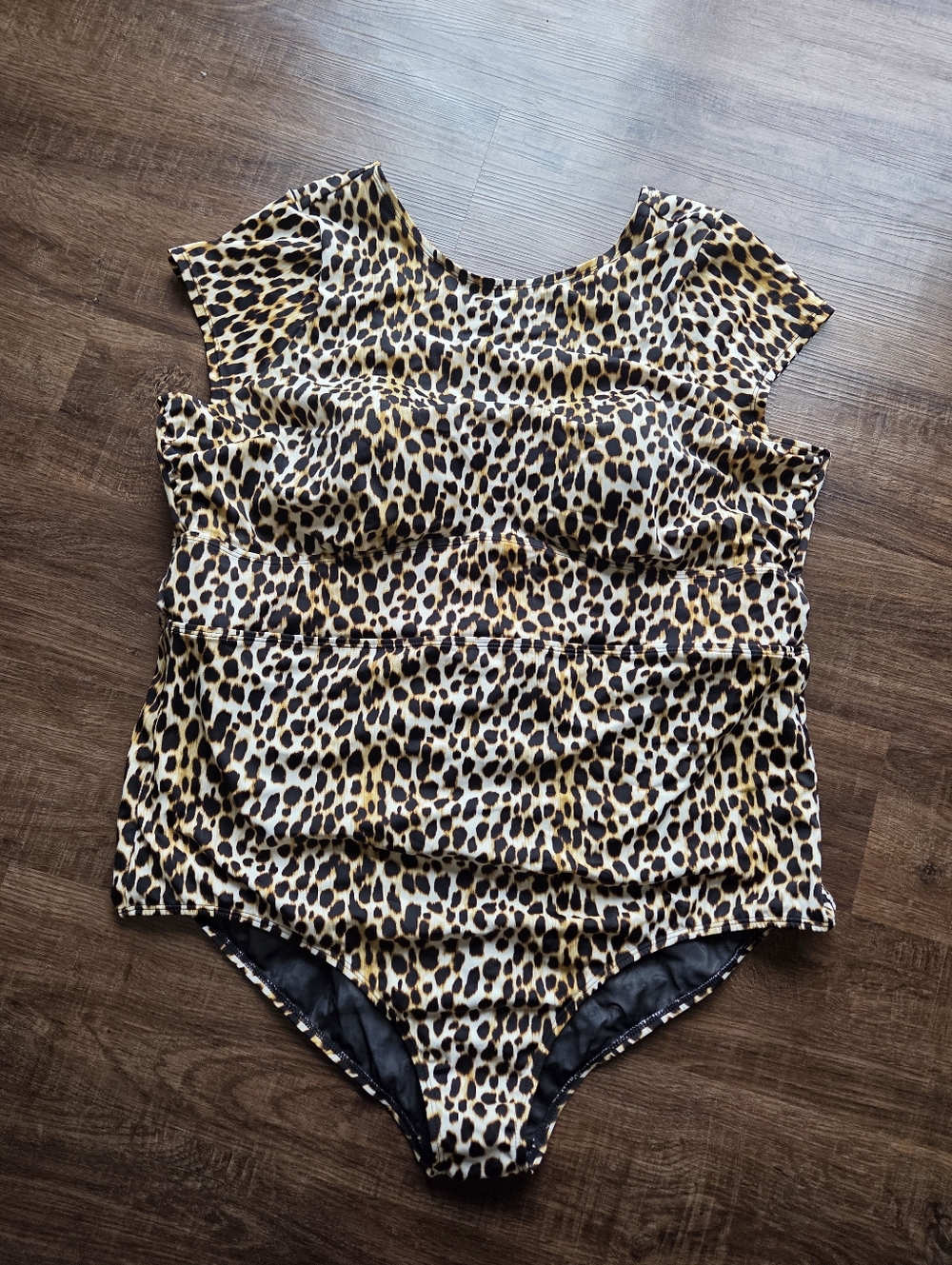 torrid Leopard Print One-Piece Swimsuit - Black, Tan Torrid Size 4